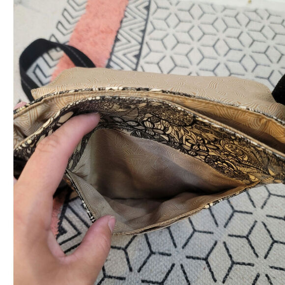 Sakroots Crossbody Black Spirit Lace Canvas Coated Bag Purse - Picture 6 of 13